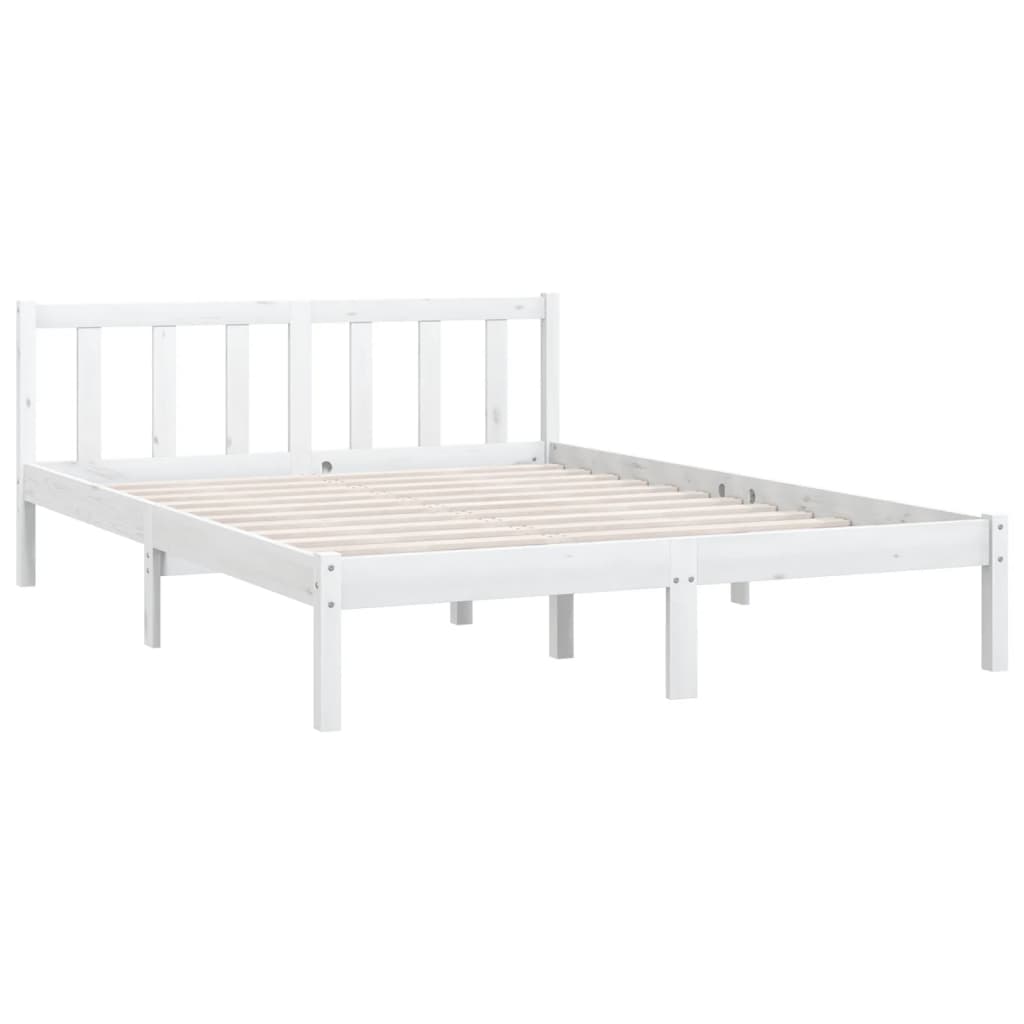 Estructura de cama sin colchón madera maciza blanco 160x200 cm vidaXL