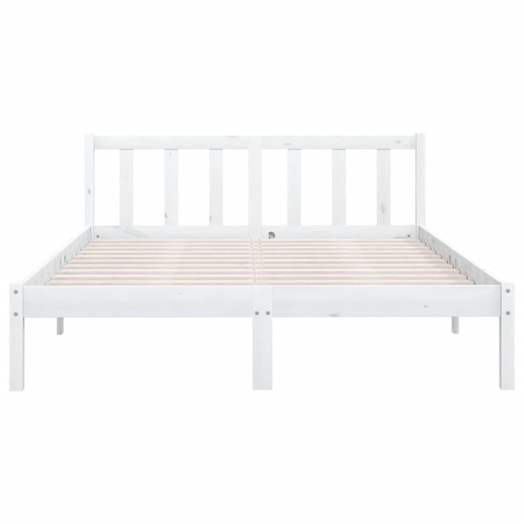 Estructura de cama sin colchón madera maciza blanco 160x200 cm vidaXL