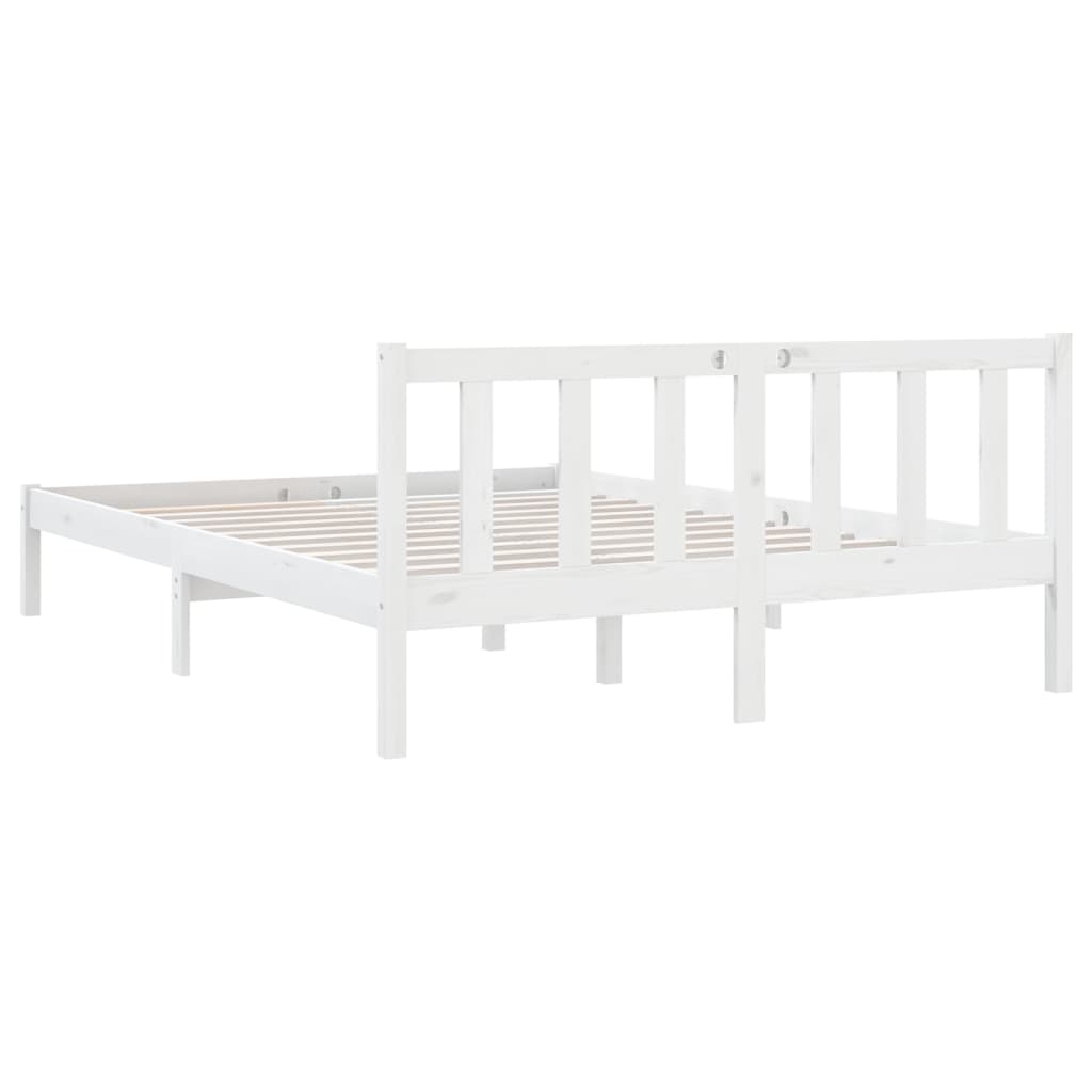 Estructura de cama sin colchón madera maciza blanco 160x200 cm vidaXL