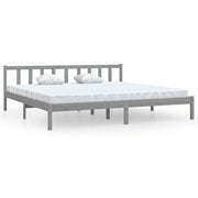 Vetonek Estructura de cama sin colchón madera maciza gris 200x200 cm