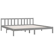 Estructura de cama sin colchón madera maciza gris 200x200 cm - Vetonek
