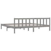 Estructura de cama sin colchón madera maciza gris 200x200 cm - Vetonek