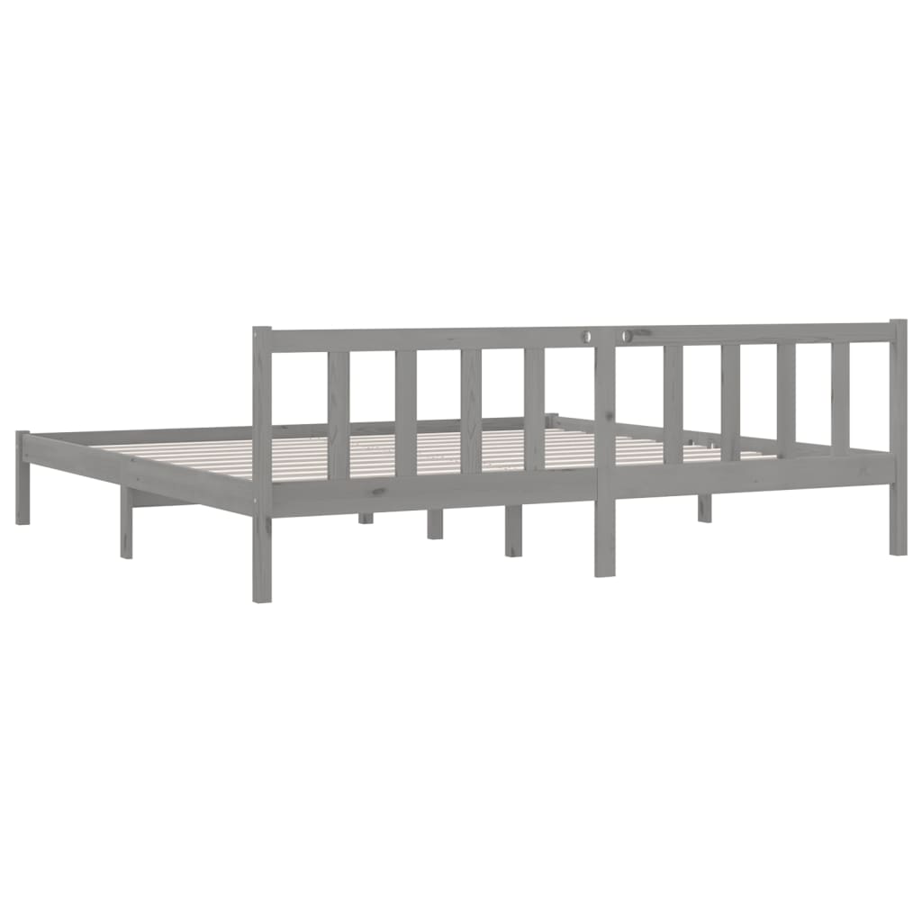 Estructura de cama sin colchón madera maciza gris 200x200 cm - Vetonek