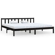 Vetonek Estructura de cama sin colchón madera maciza negro 200x200 cm