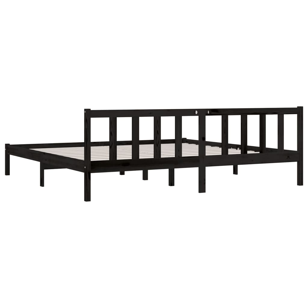 Estructura de cama sin colchón madera maciza negro 200x200 cm v1832 - Vetonek