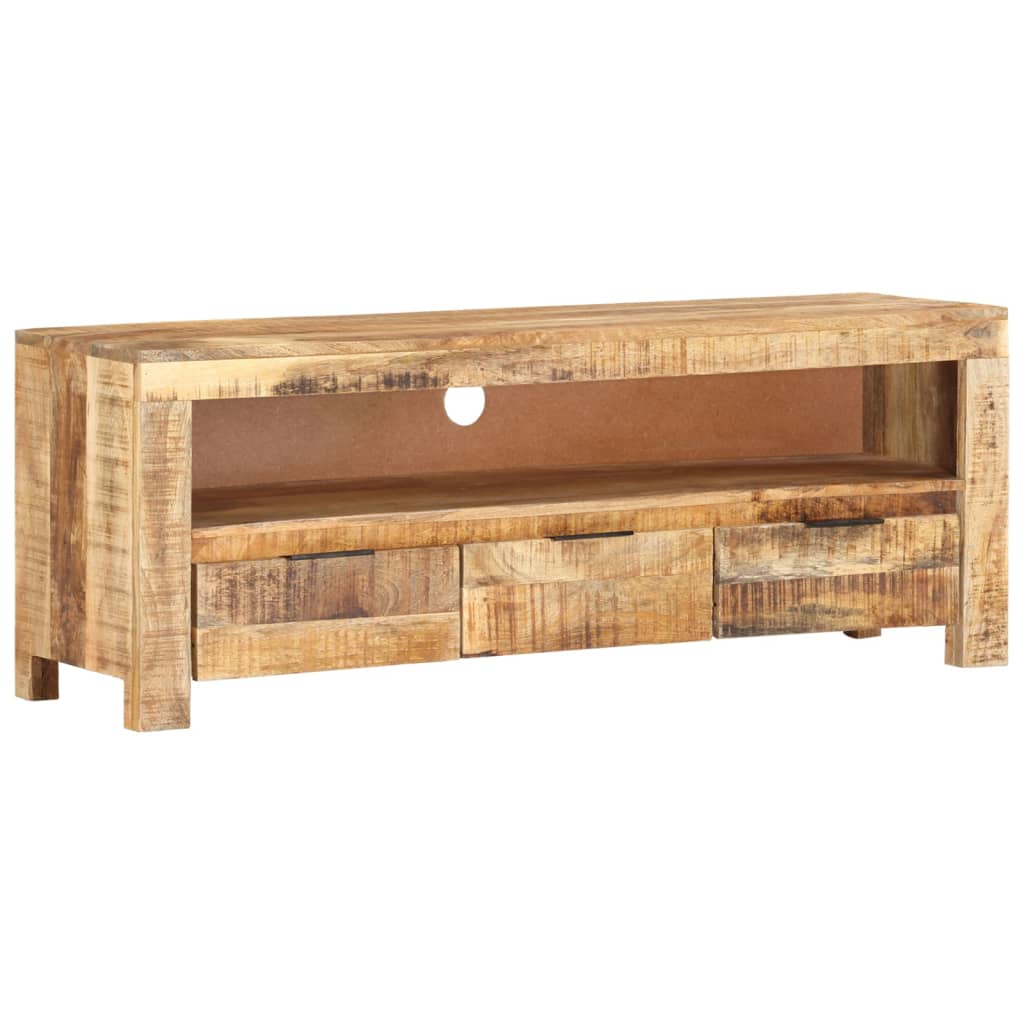 Vetonek Mueble para TV de madera maciza de mango rugosa 110x30x40 cm