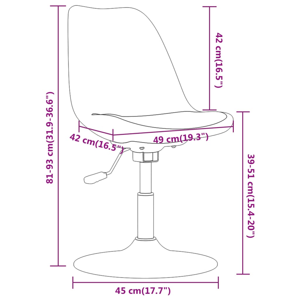 Sillas de comedor giratorias 4 unidades tela gris oscuro vidaXL