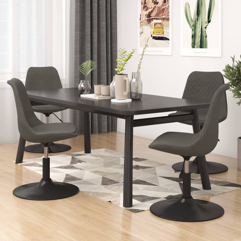 Vetonek Sillas de comedor giratorias 4 unidades terciopelo gris oscuro