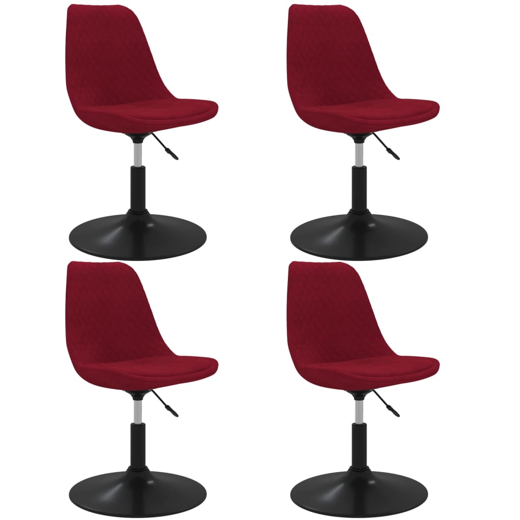 Sillas de comedor giratorias 4 unidades terciopelo rojo tinto vidaXL