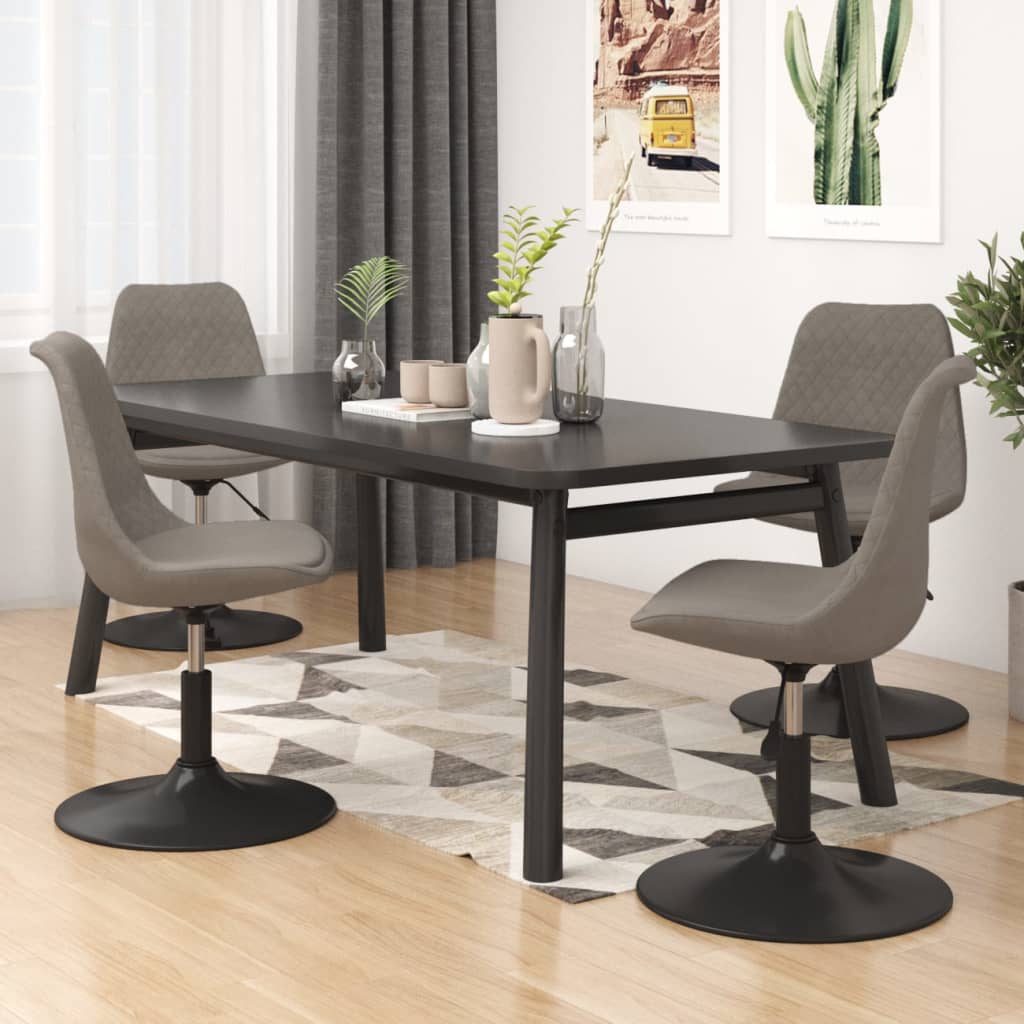 Vetonek Sillas de comedor giratorias 4 unidades terciopelo gris claro