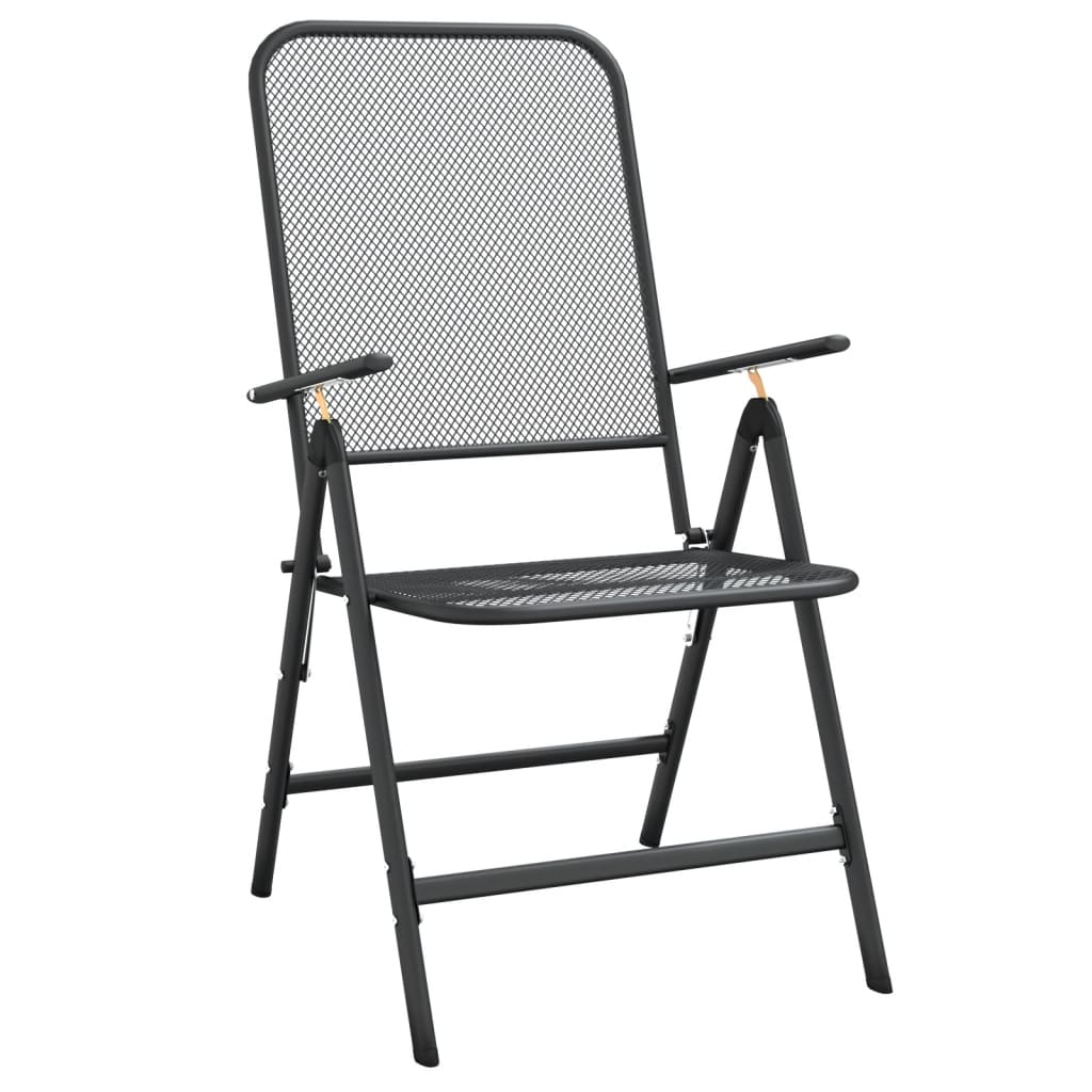 Folding garden chair 4 UDs Anthracite Metal Mesh Expanded