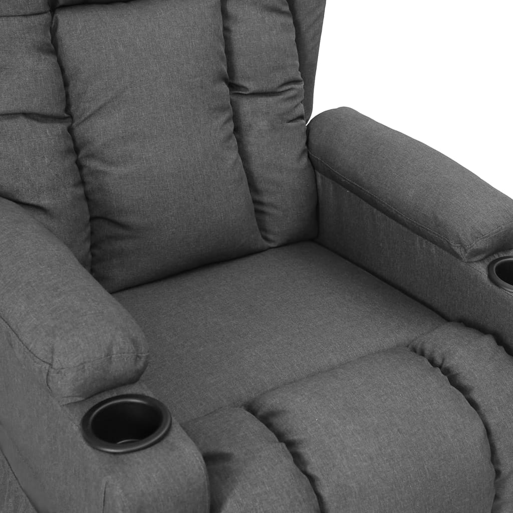 Sillón reclinable de tela gris claro vidaXL