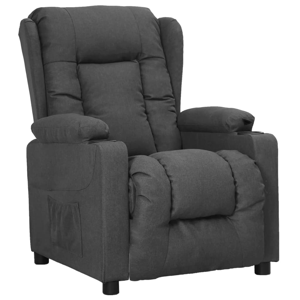 Vetonek Sillón reclinable de tela gris oscuro