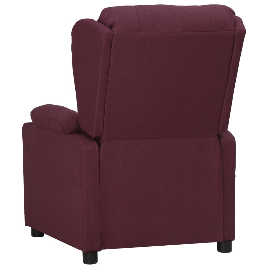 Sillón reclinable de tela morado vidaXL