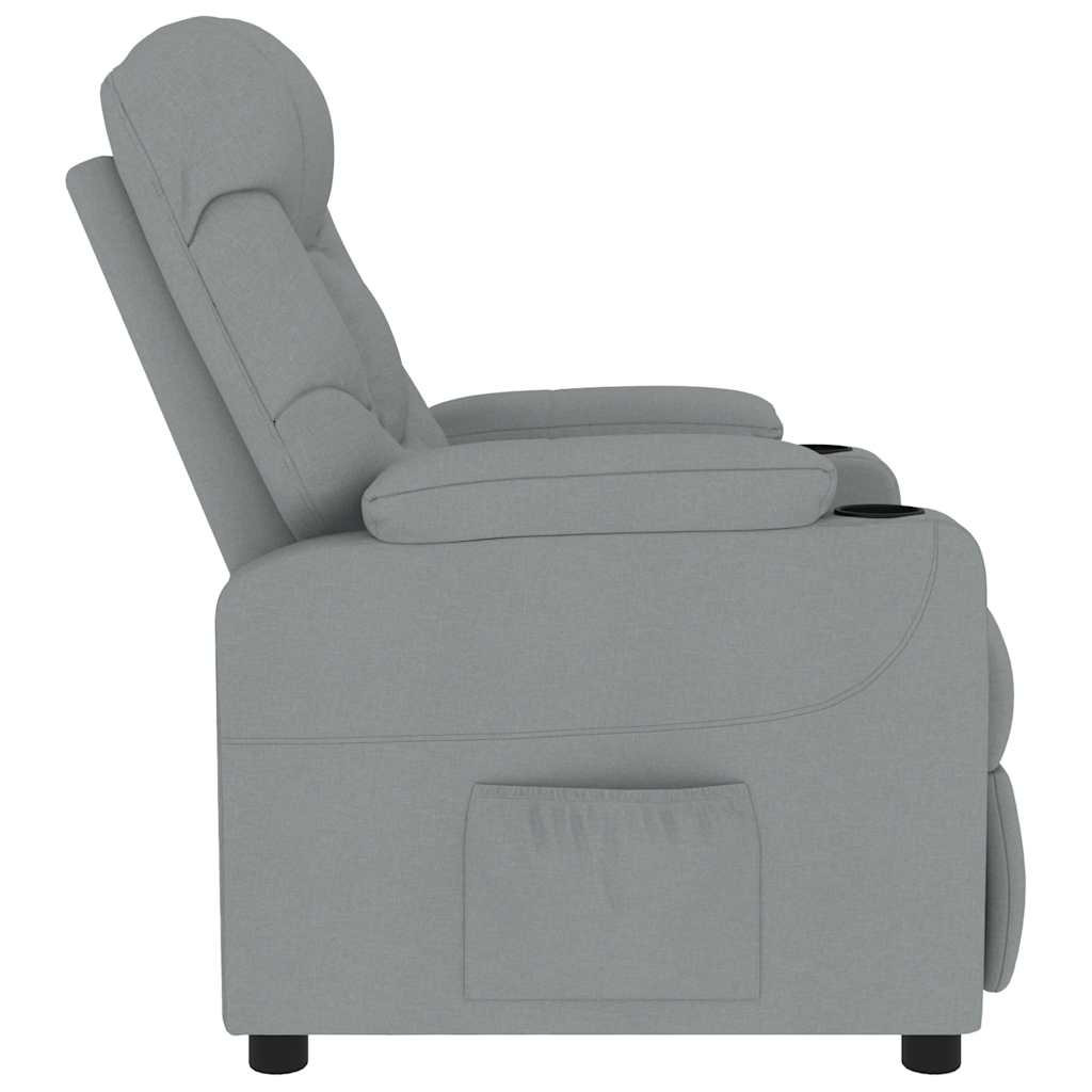 Massage armchair light gray fabric