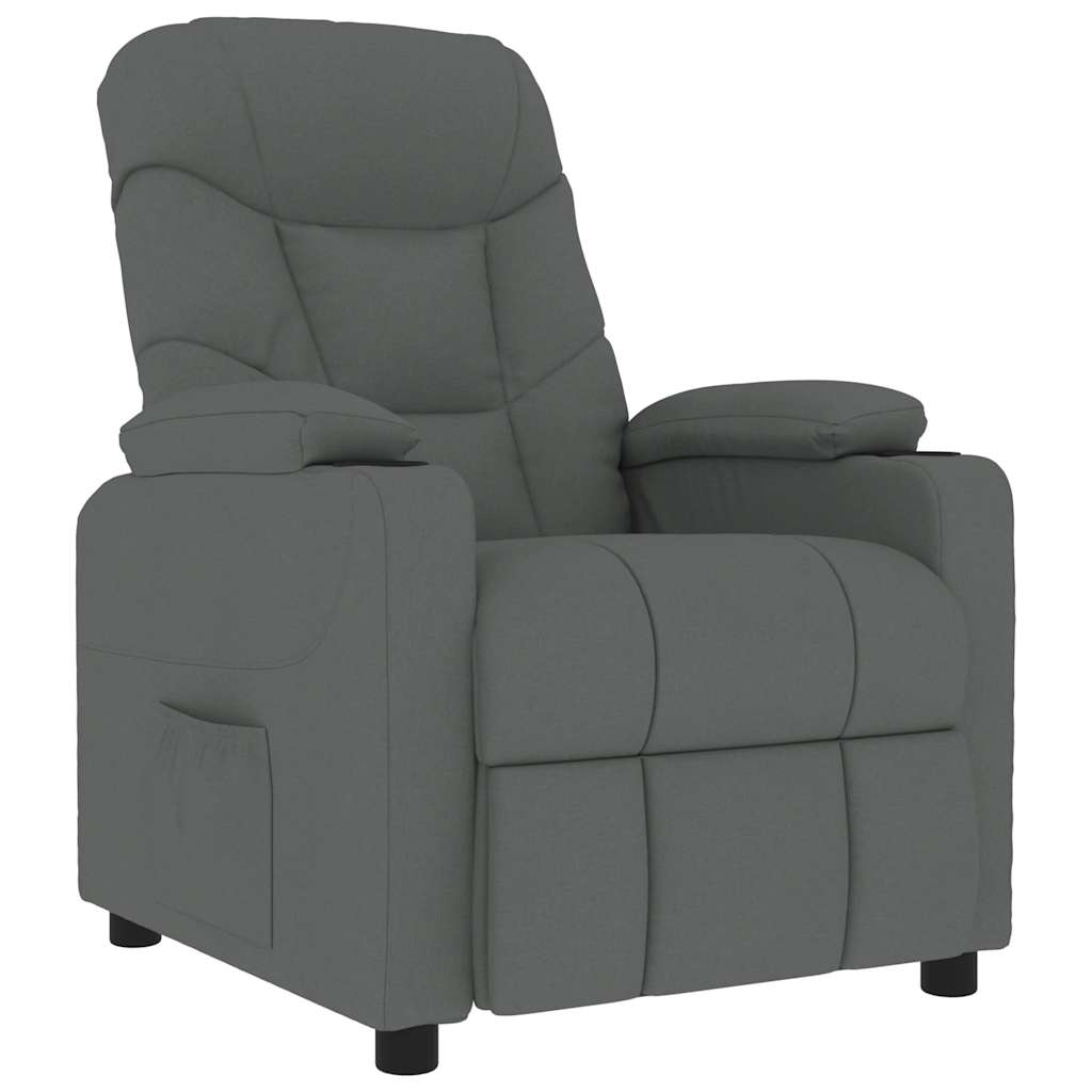 Vetonek Sillón de masaje de tela gris oscuro