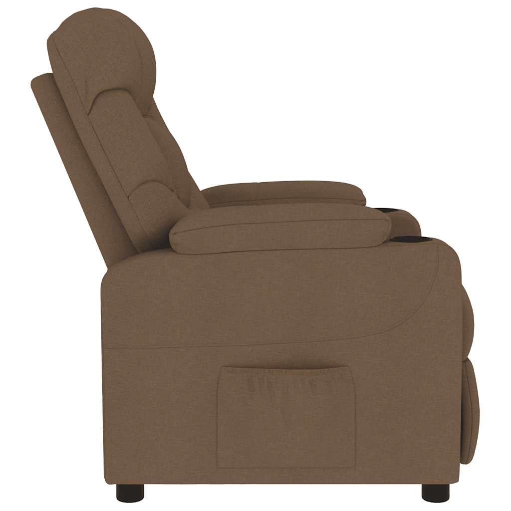 Electric massage armchair Brown fabric