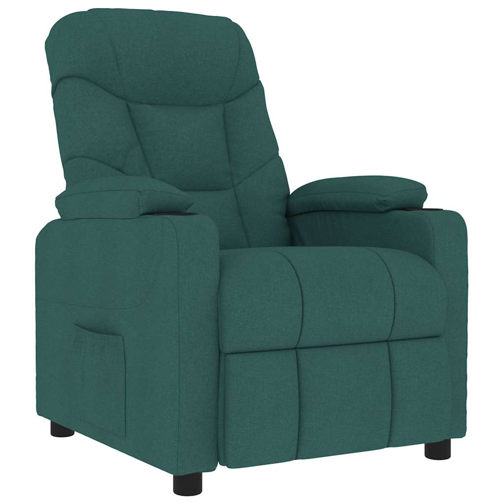 Vetonek Sillón de masaje de tela verde oscuro