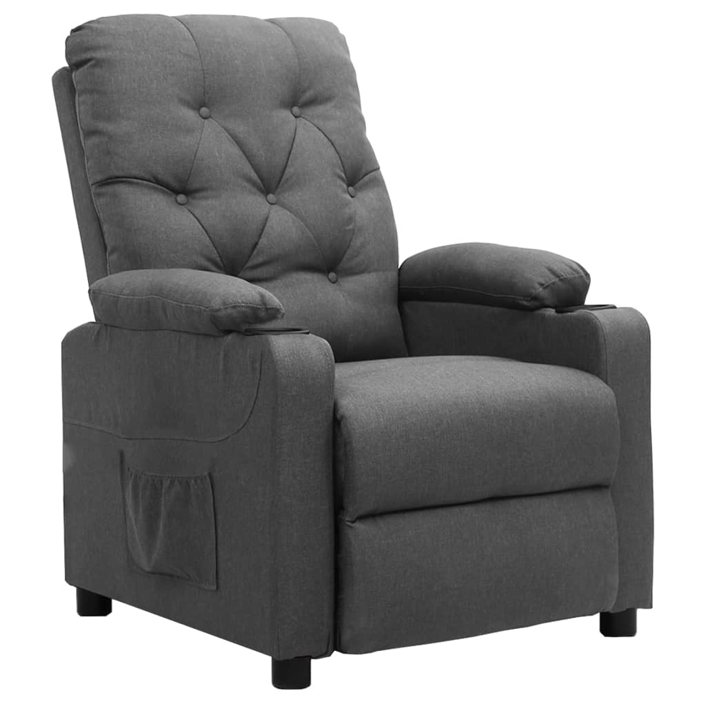 Vetonek Sillón reclinable de tela gris claro