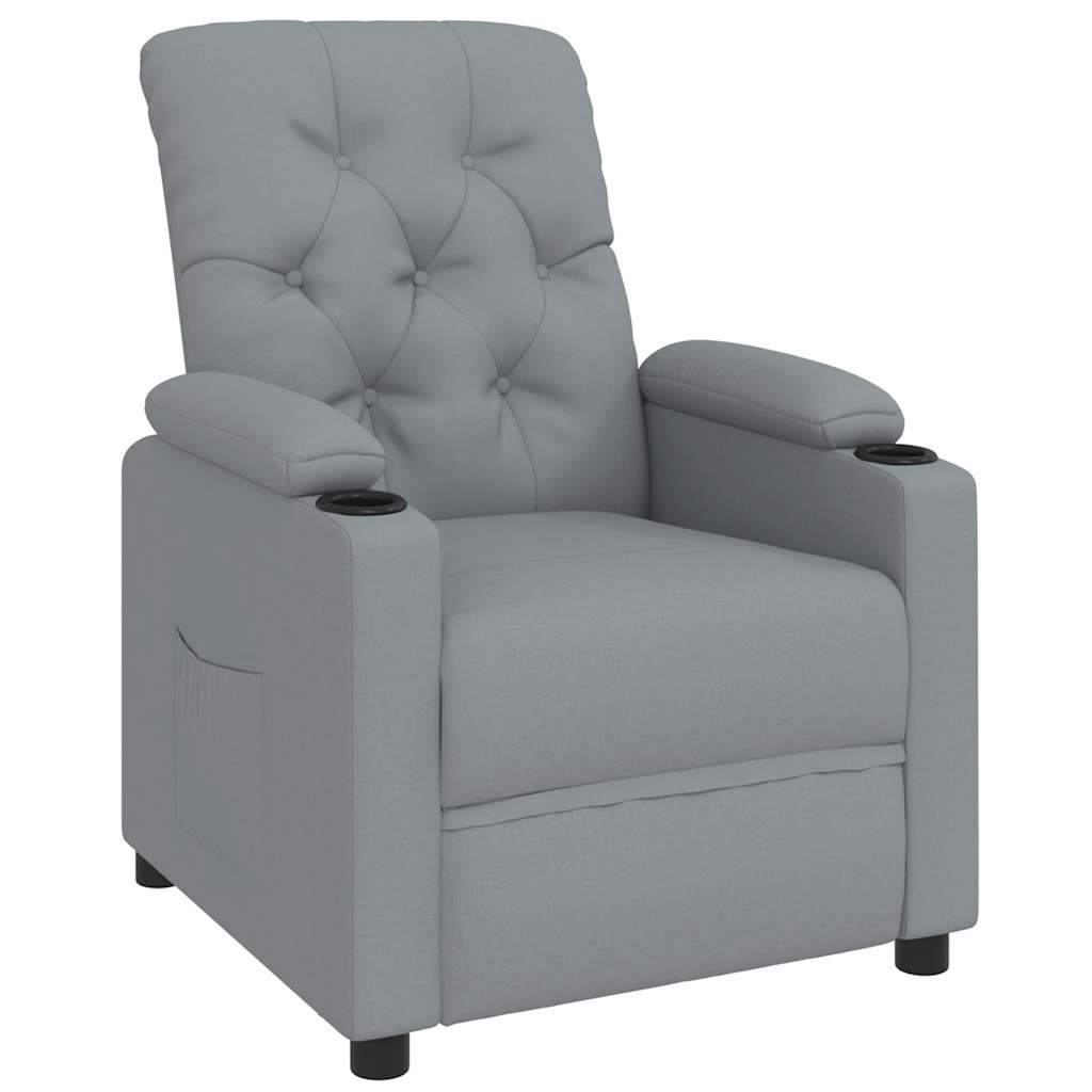 Vetonek Sillón reclinable de tela gris claro