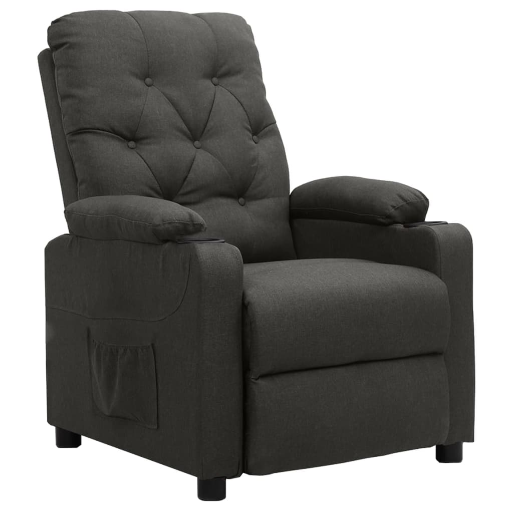 Vetonek Sillón reclinable de tela gris oscuro