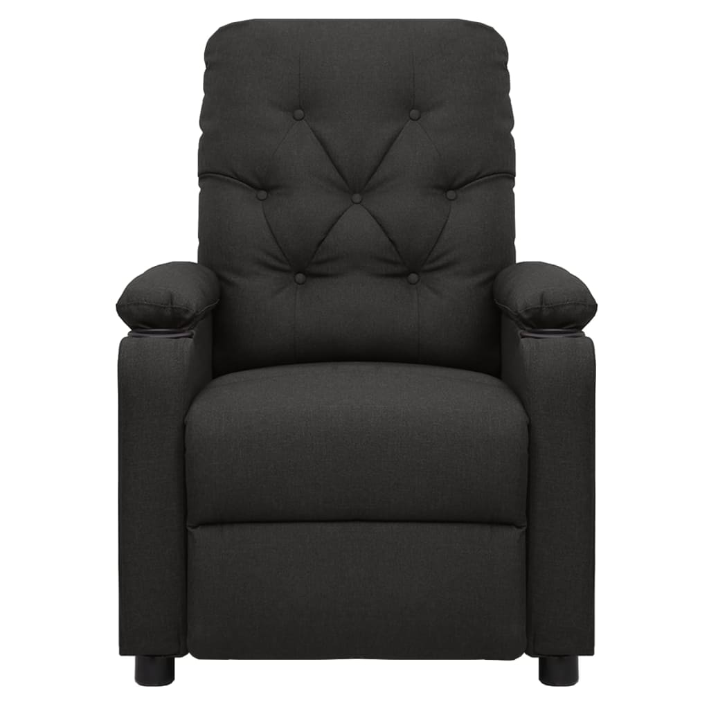 Sillón reclinable de tela negro vidaXL