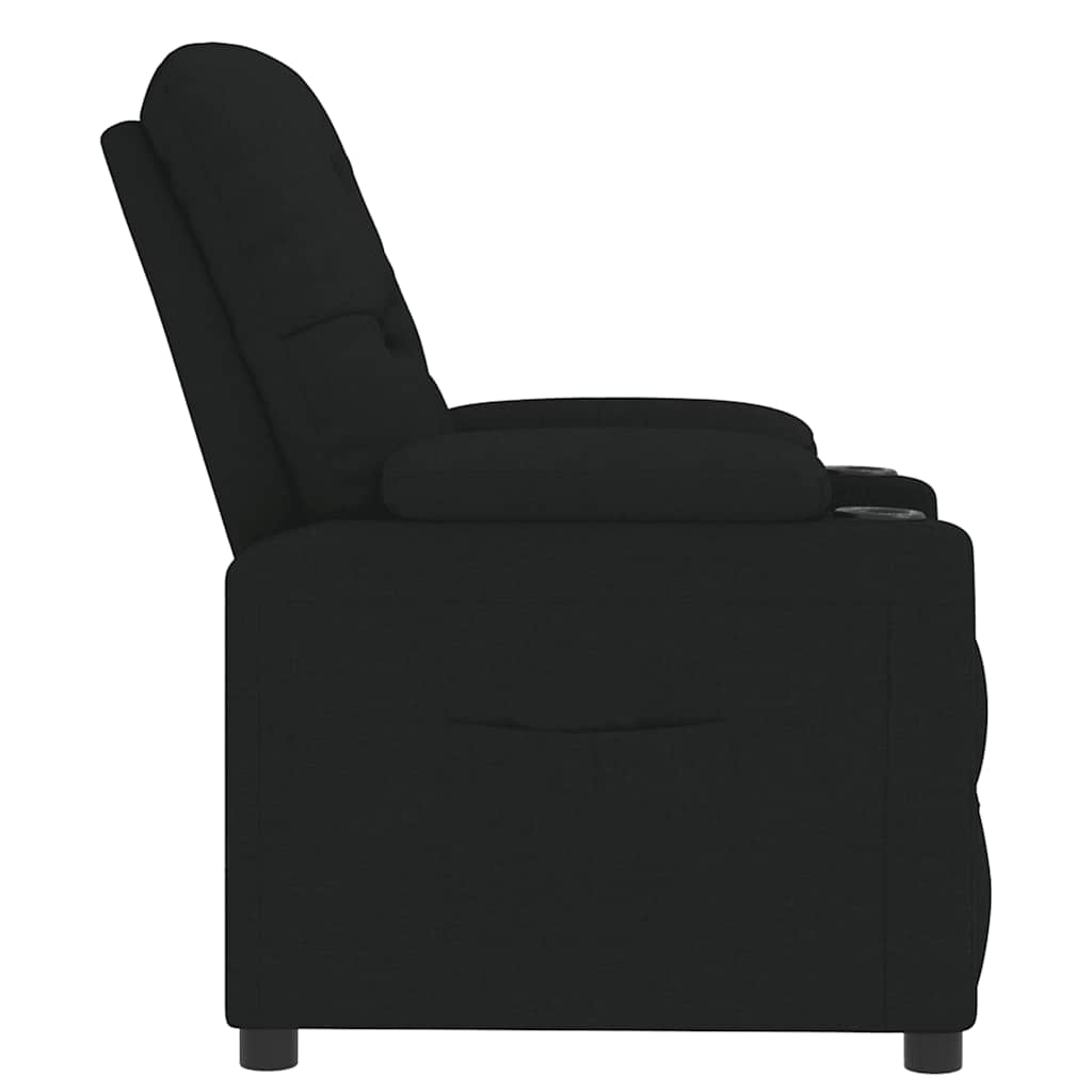 Sillón reclinable de tela negro vidaXL