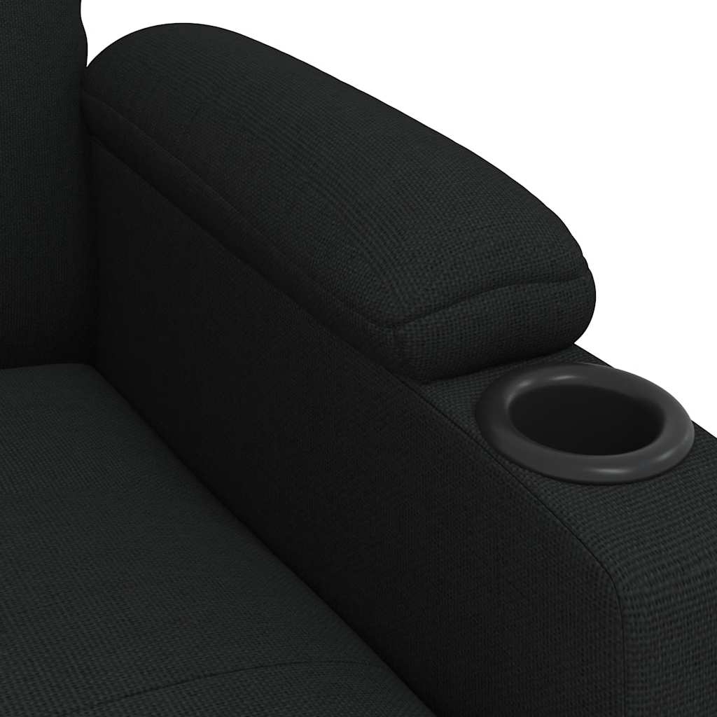 Sillón reclinable de tela negro vidaXL