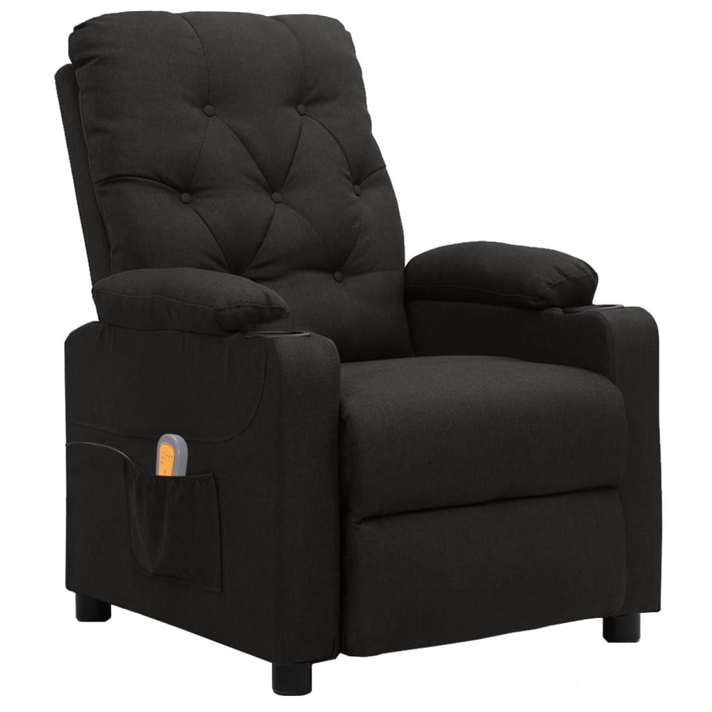 Vetonek Sillón de masaje de tela negro