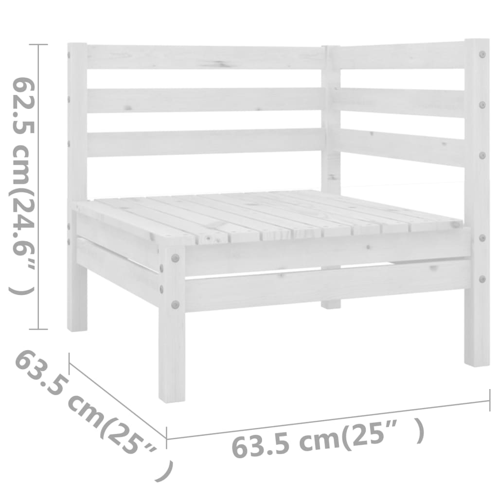 Juego de muebles de jardín 3 pzas madera maciza de pino blanco vidaXL