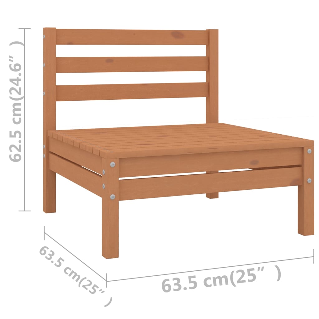 Juego de muebles jardín 8 pzas madera maciza pino marrón miel vidaXL