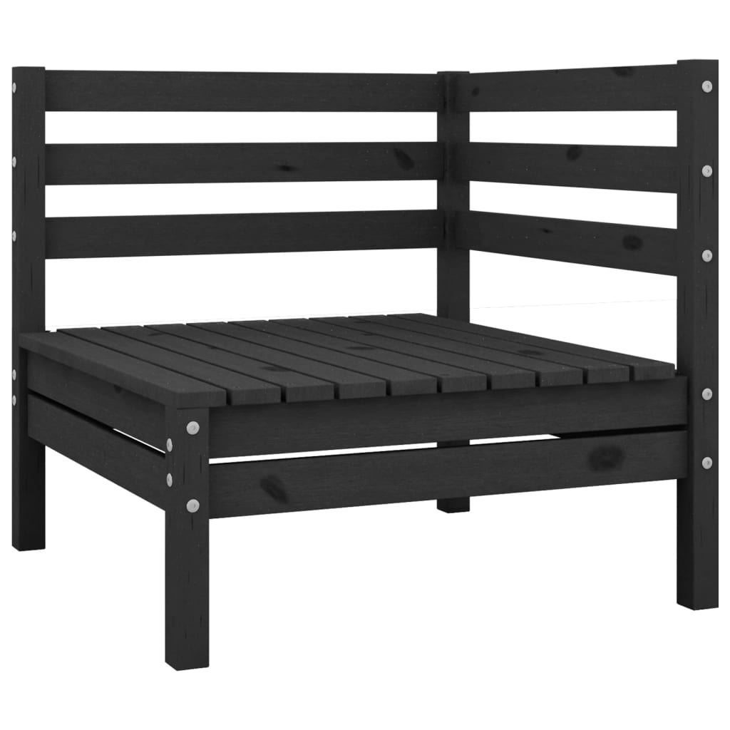 Juego de muebles de jardín 6 piezas negro madera maciza de pino vidaXL