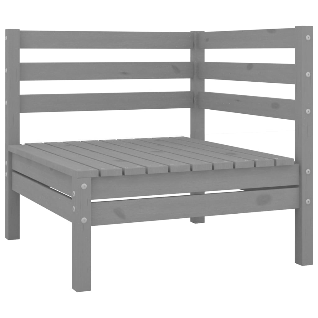 Garden furniture game 6 pieces gray solid pine wood