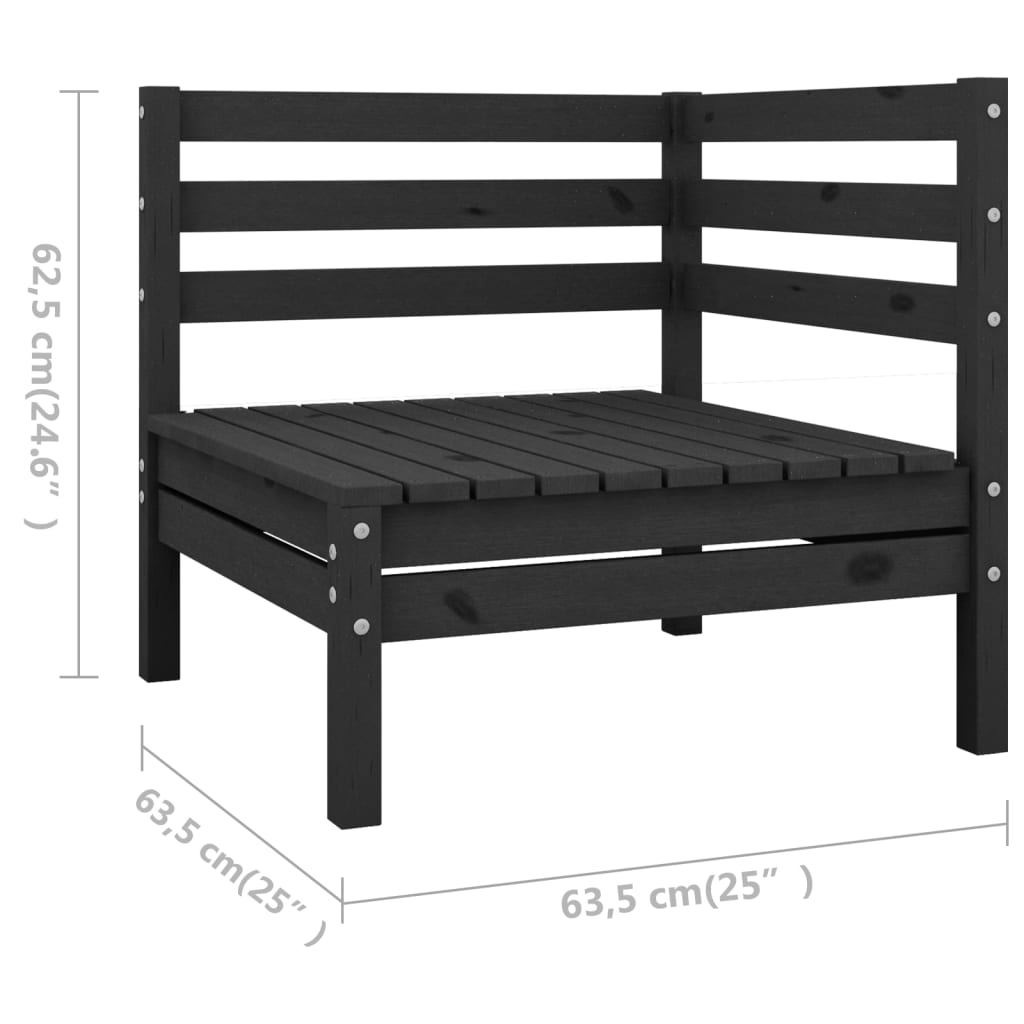 Juego de muebles de jardín 4 pzas madera de pino maciza negro vidaXL