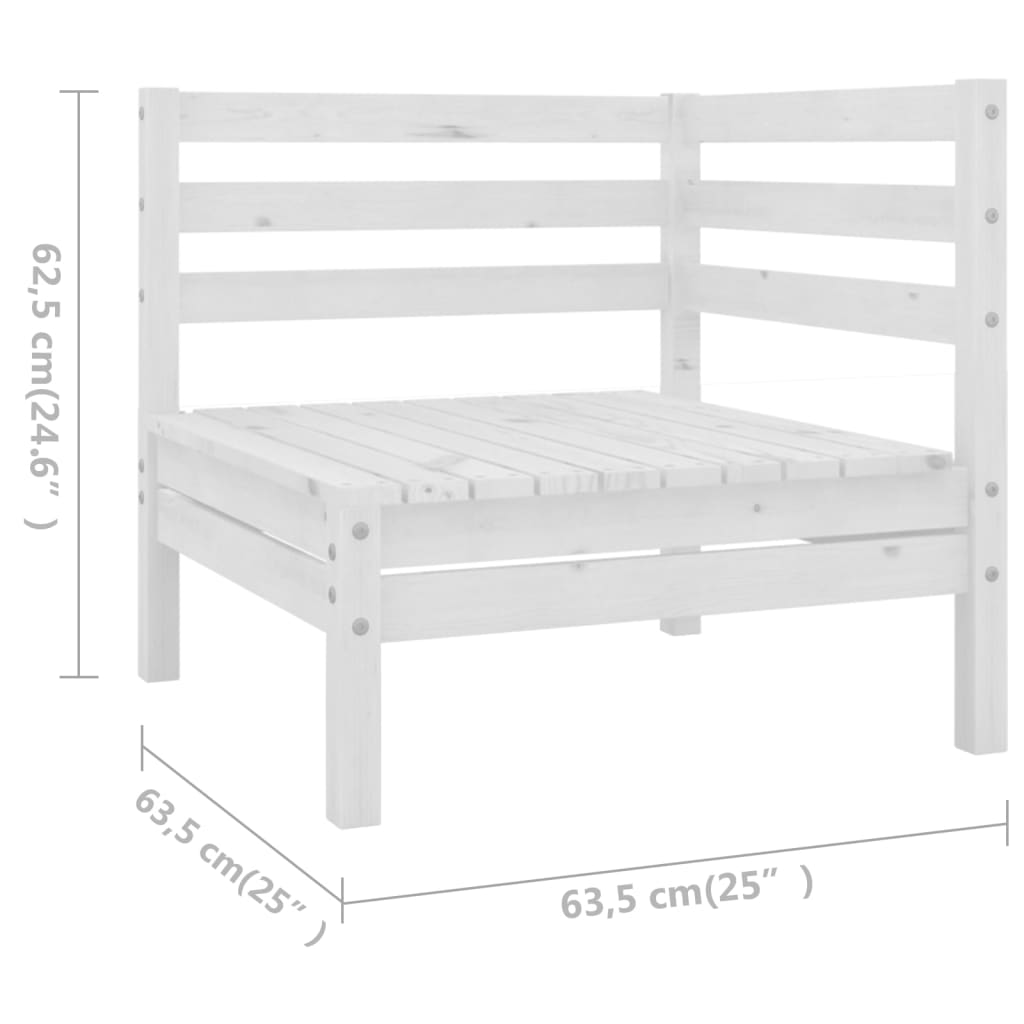 Juego de muebles de jardín 4 piezas madera maciza pino blanco vidaXL