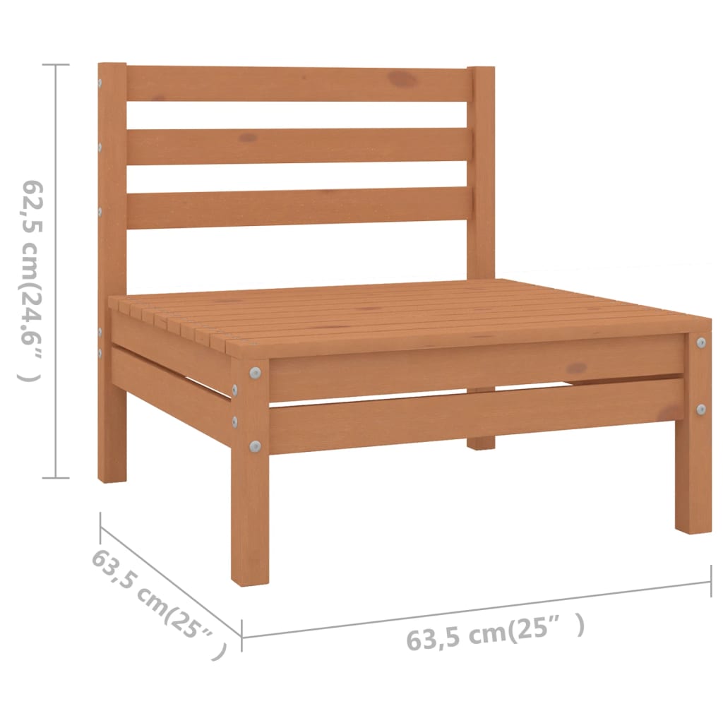 Juego muebles de jardín 5 pzas madera maciza pino marrón miel vidaXL