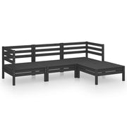 Juego de muebles de jardín 4 pzas madera de pino maciza negro v5532 Vetonek