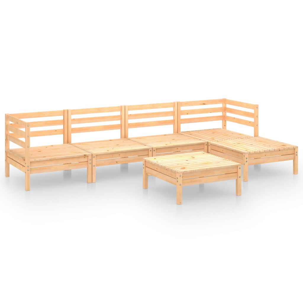 Juego de muebles de jardín 6 piezas madera pino maciza gris vidaXL