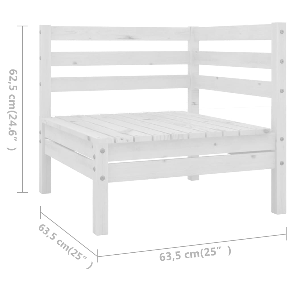 Juego de muebles de jardín 8 piezas madera maciza pino blanco vidaXL