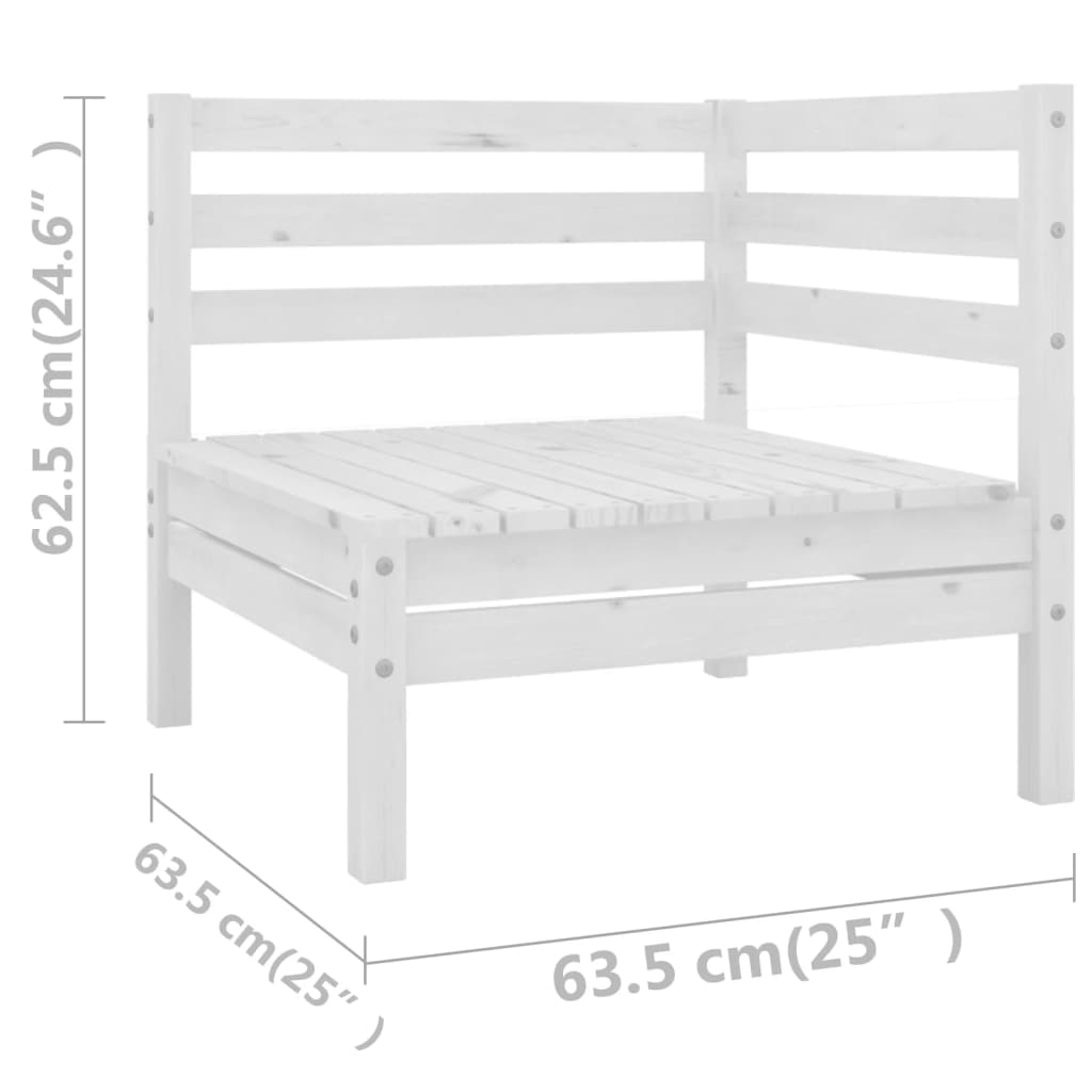 Juego de muebles de jardín 9 pzas madera maciza de pino blanco vidaXL