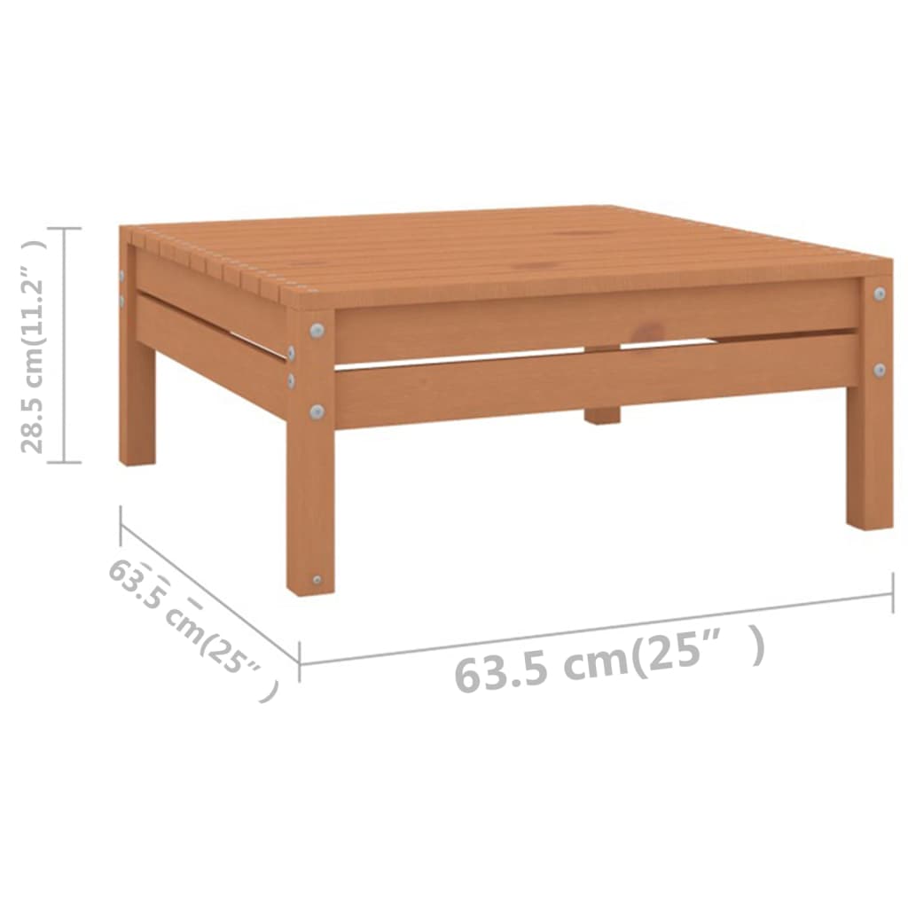 Set de muebles de jardín 9 pzas madera maciza pino marrón miel vidaXL