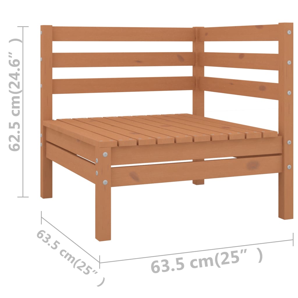 Set de muebles de jardín 9 pzas madera maciza pino marrón miel vidaXL