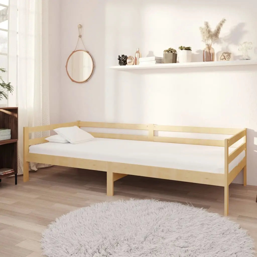 Vetonek Sofá cama con colchón madera de pino maciza 90x200 cm