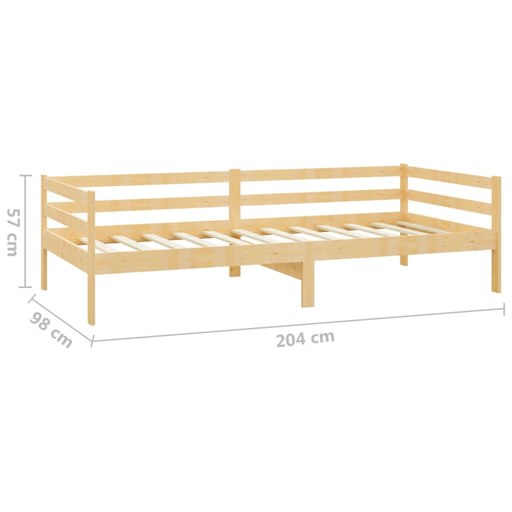 Sofa bed with solid pine wood 90x200 cm