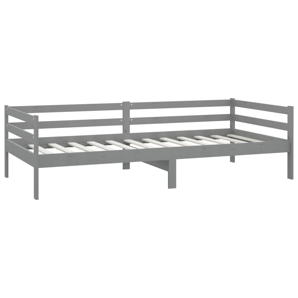 Sofá cama con colchón madera de pino maciza gris 90x200 cm vidaXL