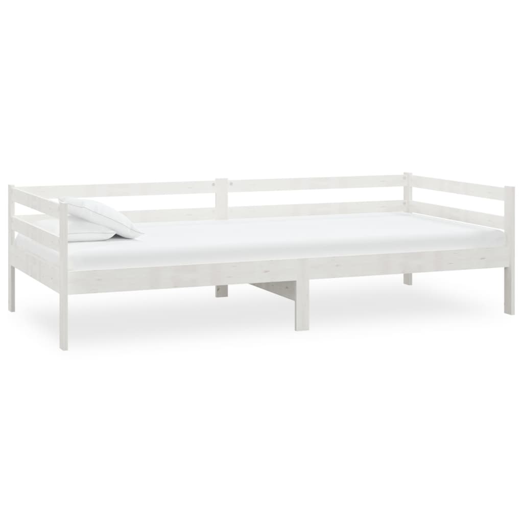 Sofá cama con colchón madera de pino maciza blanco 90x200 cm vidaXL