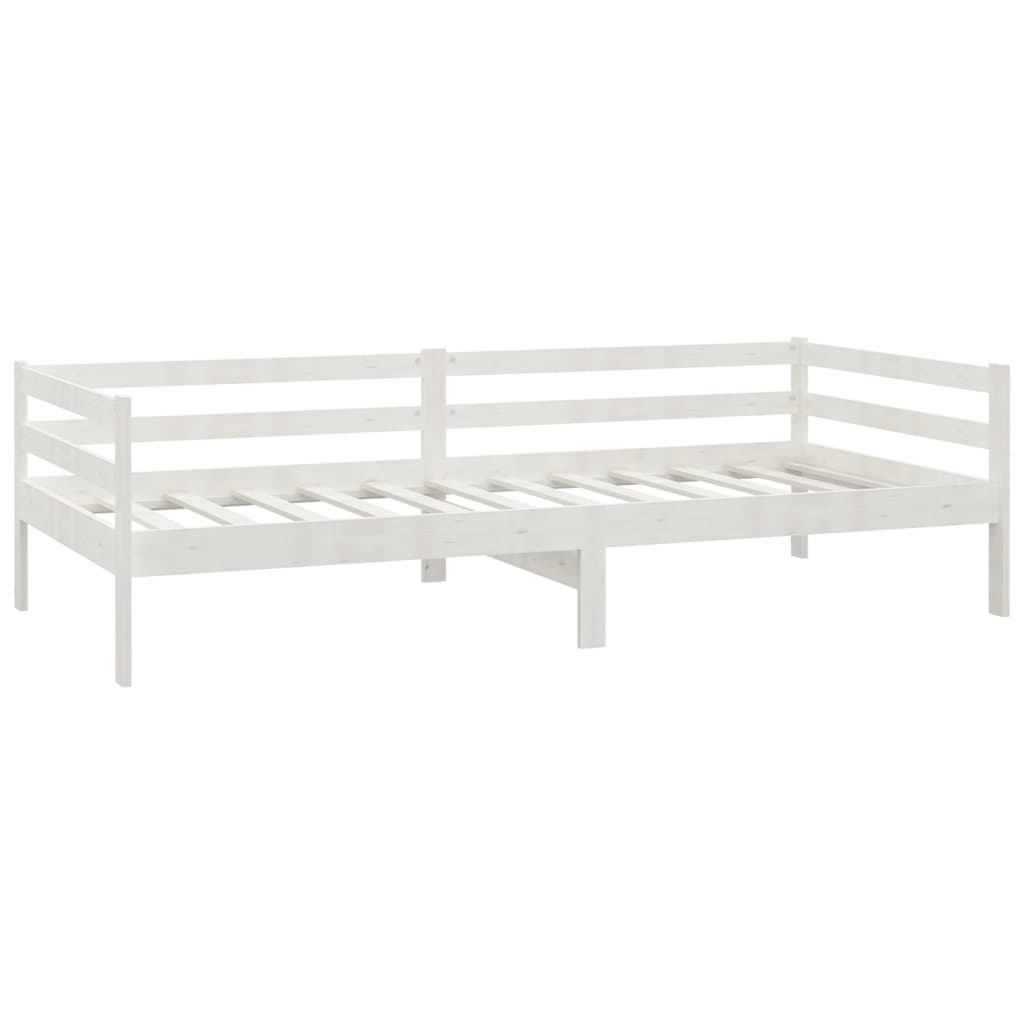 Sofá cama con colchón madera de pino maciza blanco 90x200 cm vidaXL