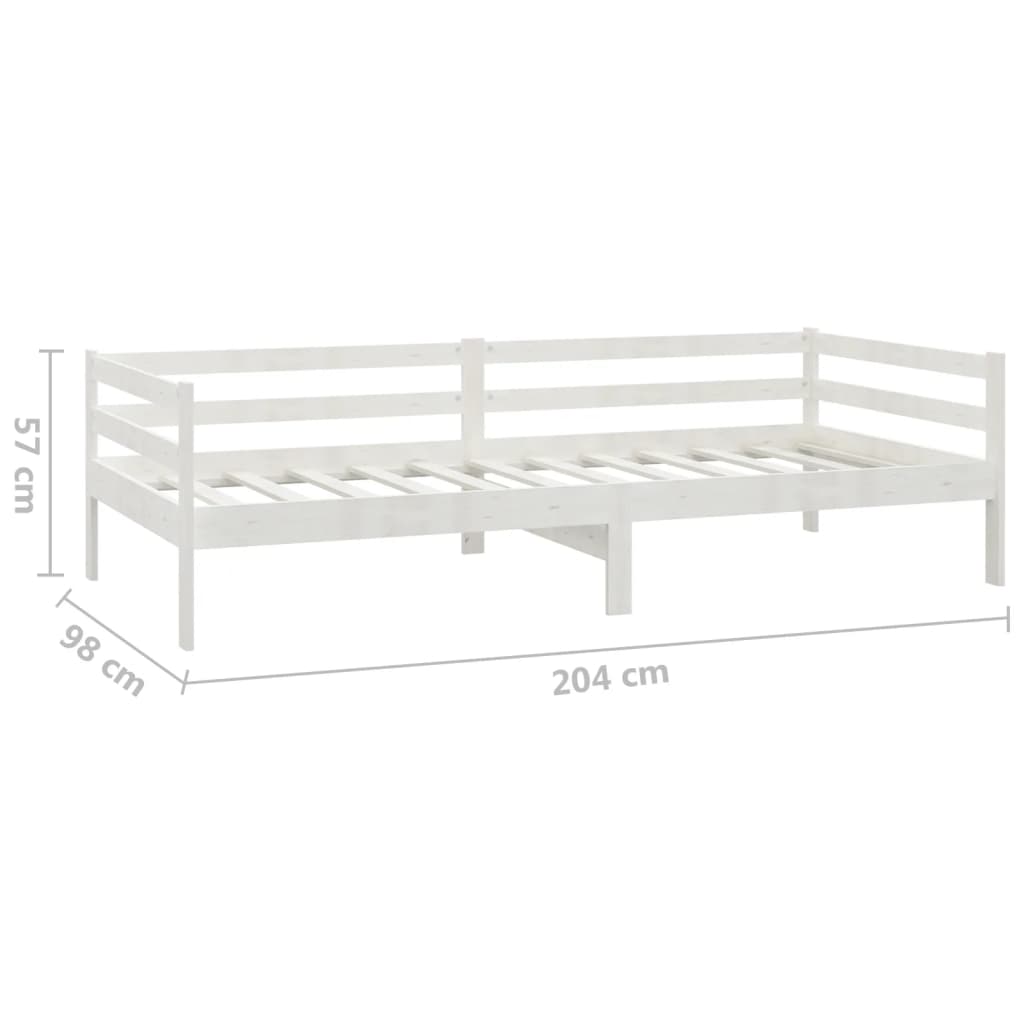 Sofá cama con colchón madera de pino maciza blanco 90x200 cm vidaXL