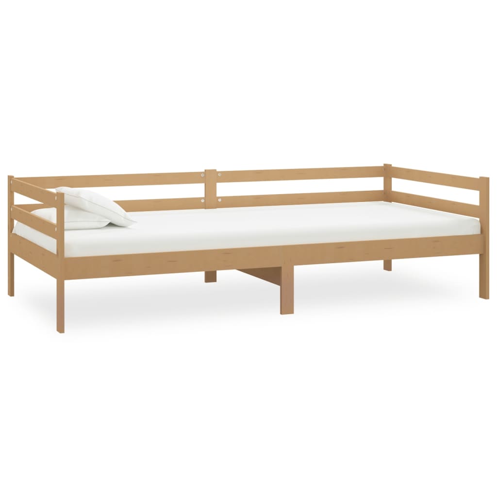 Sofá cama y colchón madera pino maciza marrón miel 90x200 cm vidaXL