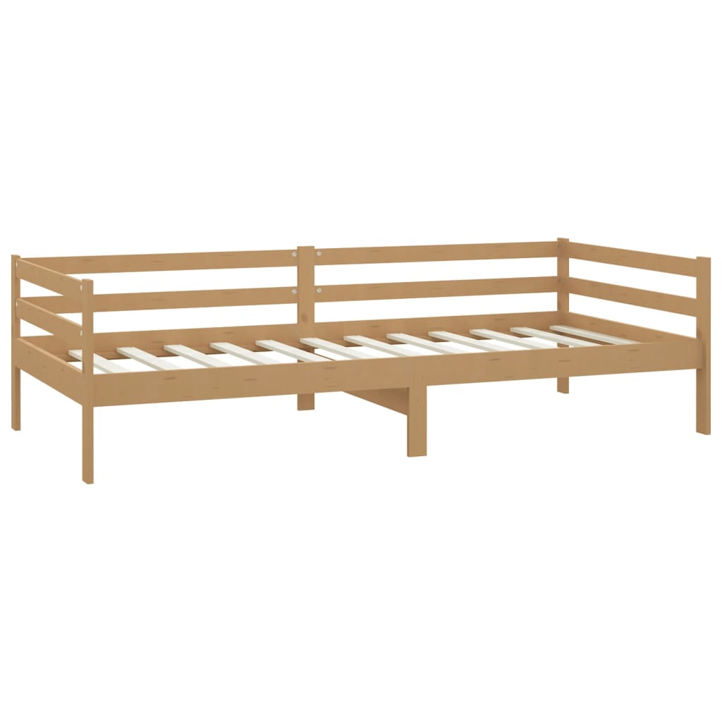 Sofá cama y colchón madera pino maciza marrón miel 90x200 cm vidaXL